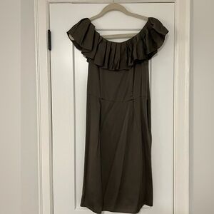 New w/ Tags Banana Republic Olive Satin Dress